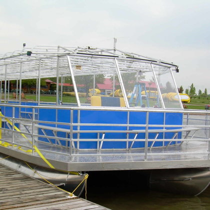 Aluminium Super Structure railing & seats for 65 foot Aluminium Pontoon boat