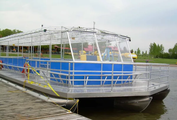 Aluminium Super Structure railing & seats for 65 foot Aluminium Pontoon boat